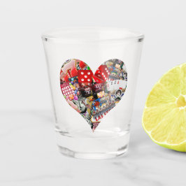 Vaso De Chupito Corazón en forma de carta de juego * Delicia de lo