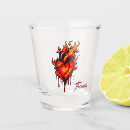 Vaso De Chupito Corazón inflamante.