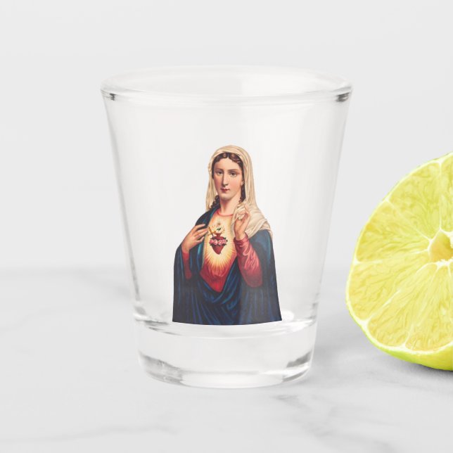 Vaso De Chupito Corazón inmaculado de la Virgen María (Anverso)