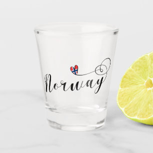 Vaso De Chupito Corazón noruego de la bandera, Noruega