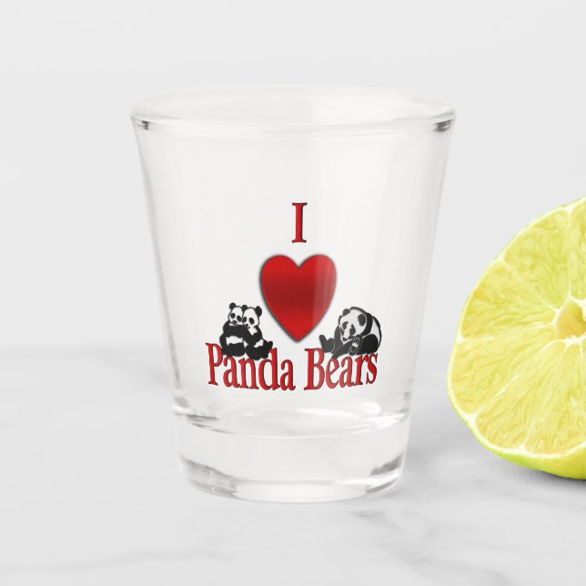 Vaso De Chupito Corazón Panda Bears (Anverso)