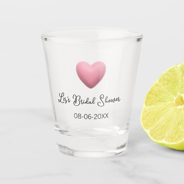 Vaso De Chupito Corazón rosa pastel retro despedida de soltera fec (Anverso)