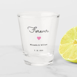 Vaso de chupito Corazón Rosa Personalizado Forever