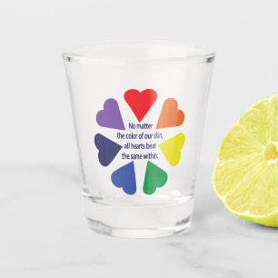 Vaso De Chupito Corazones Arcoíris