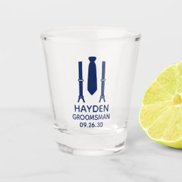 Vaso De Chupito Corbata Azul del Padrino