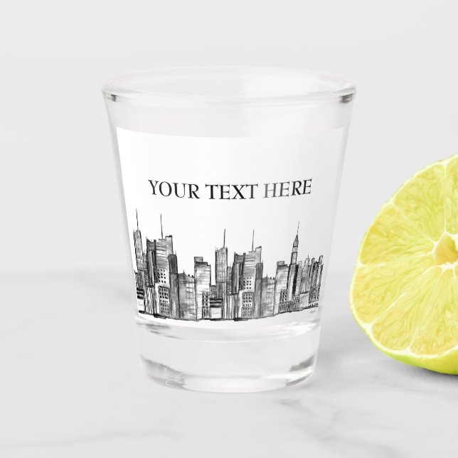 Vaso De Chupito Cordillera de Nueva York en Manhattan (Anverso)