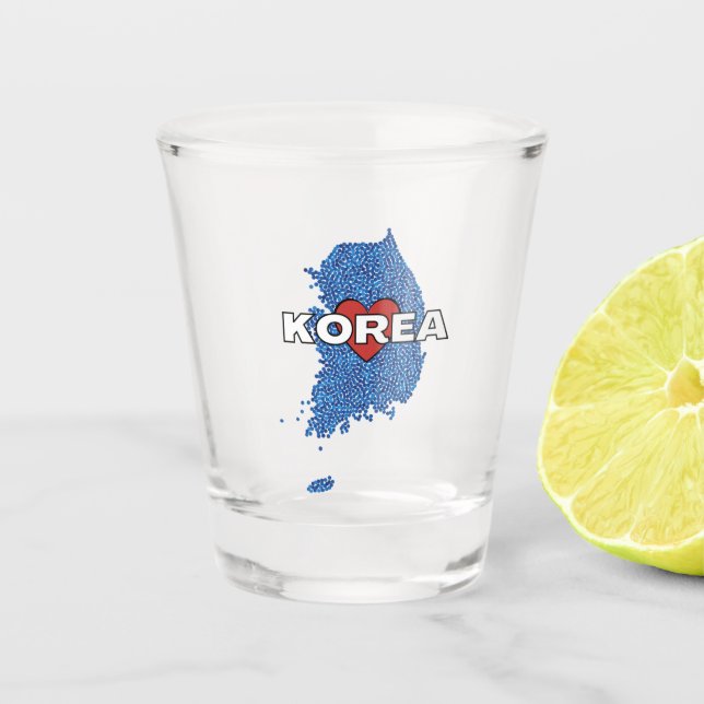 Vaso De Chupito COREA DEL SUR con AMOR a Soju (Anverso)
