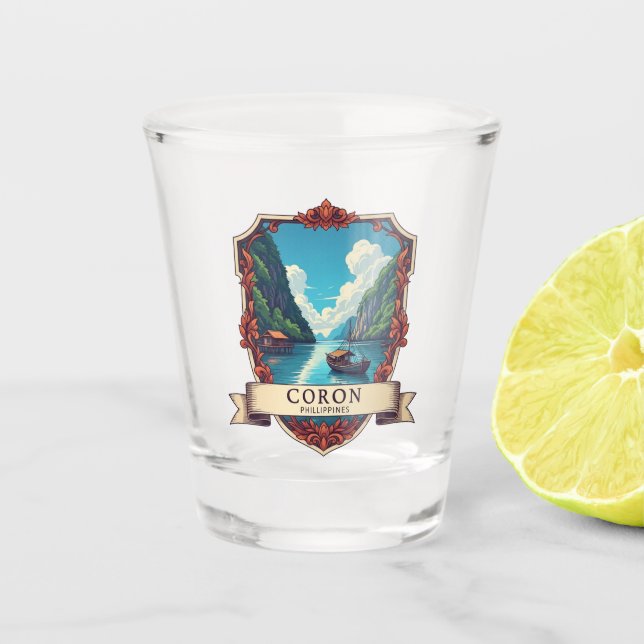 Vaso De Chupito Coron Filipinas (Anverso)