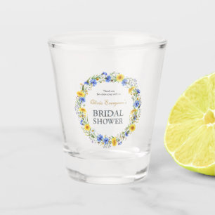 Vaso De Chupito Corona de flores silvestres azul amarillo lavanda