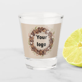 Vaso De Chupito Corona de grano de café botánico con logotipo pers