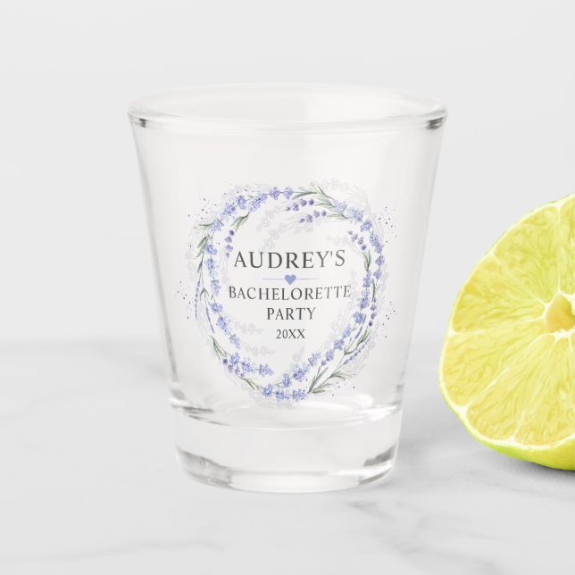 Vaso De Chupito Corona de soltera de lavanda púrpura (Anverso)
