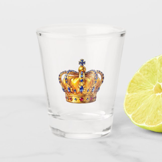 Vaso De Chupito Corona dorada real (Anverso)