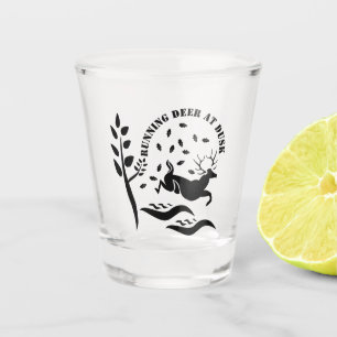 Vaso De Chupito Corriendo ciervo al atardecer