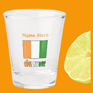 Vaso De Chupito Côte d'Ivoire Costa de Marfil Bandera Naranja Pers