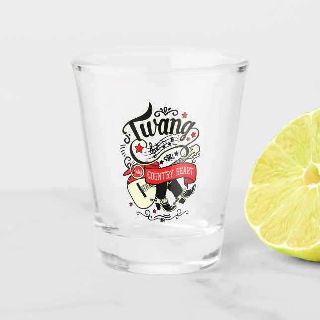 Vaso De Chupito Country Twang Red/Black ID464 (Anverso)