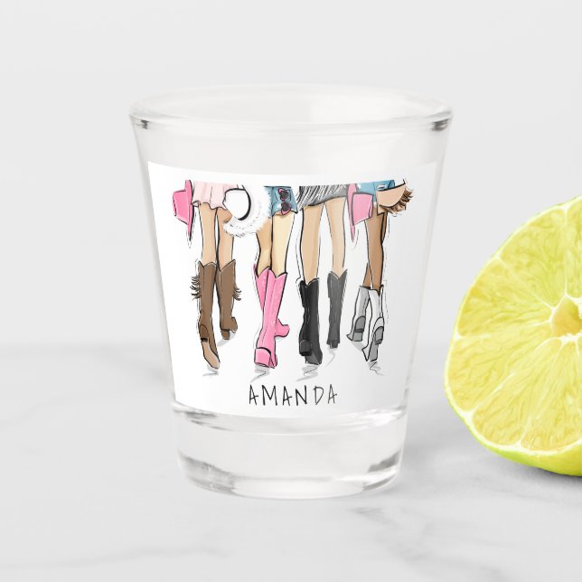 Vaso De Chupito Country Western Fashion Personalizado Cowboy Boots (Anverso)