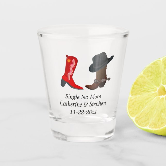 Vaso De Chupito Cowgirl occidental bota evento de matrimonio rural (Anverso)