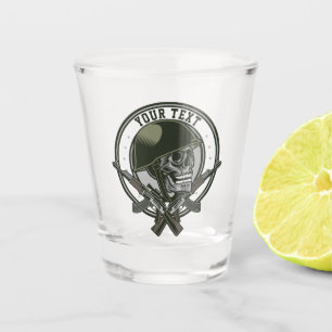 Vaso De Chupito Cráneo militar de camo militar y pistolas personal