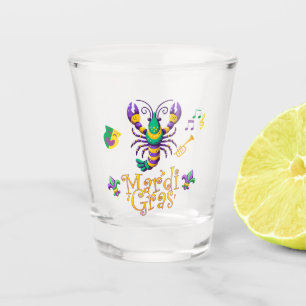 Vaso De Chupito Crayfish Fleur de lis Mardi Gras