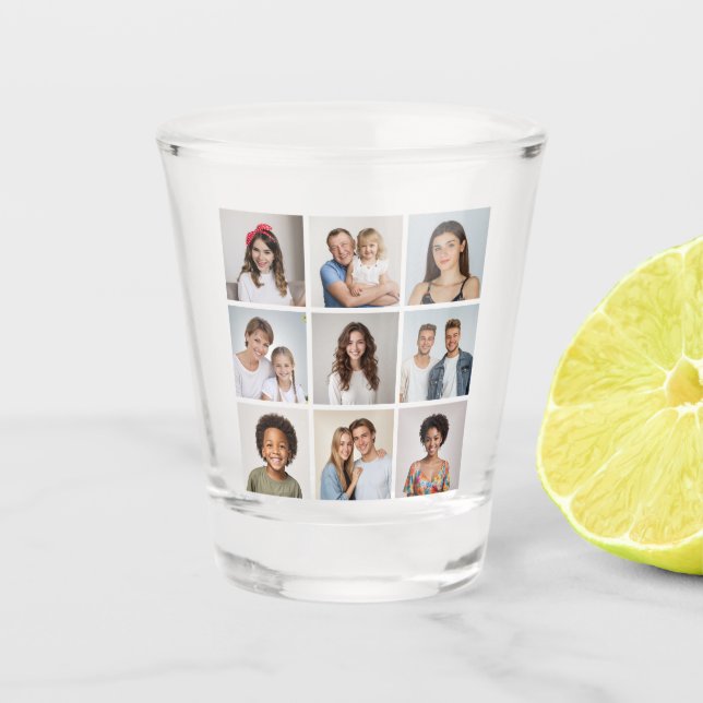 Vaso De Chupito Crea tu propio collage de 9 fotos (Anverso)