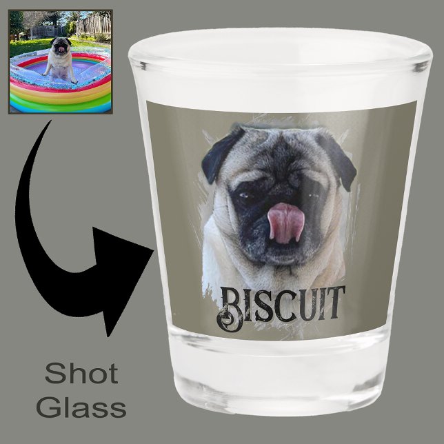 Vaso De Chupito Crea tu propio divertido perro pug cara foto Grung (Subido por el creador)