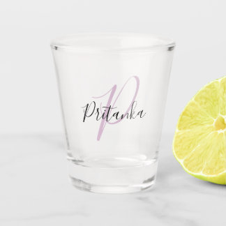 Vaso De Chupito Crea tu propio guión inicial monogramado y nombre