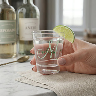 Vaso De Chupito Crear su propio guión de nombre de monograma Perso