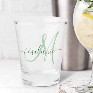 Vaso De Chupito Crear su propio guión de nombre de monograma Perso