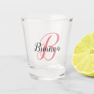 Vaso De Chupito Crear su propio script monogramado inicial y nombr