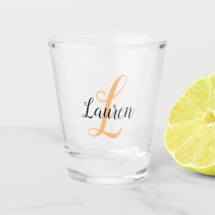 Vaso De Chupito Crear su propio script monogramado inicial y nombr