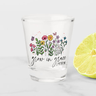 Vaso De Chupito Crecer en Gracia - Inspirador florero vibrante