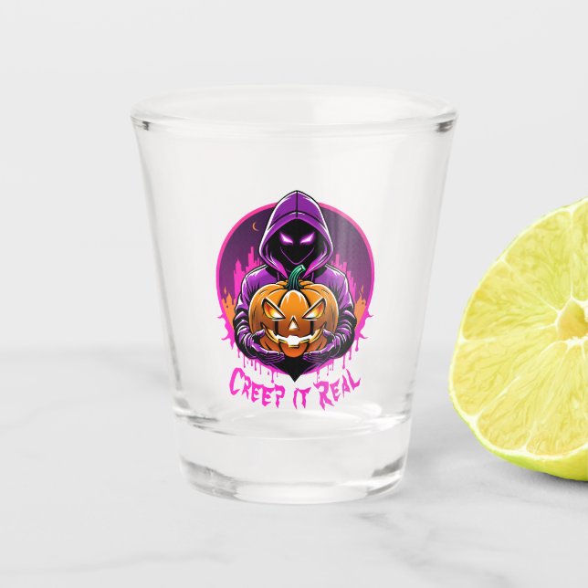 Vaso De Chupito Creep it Real, Horror ilustracion Halloween (Anverso)