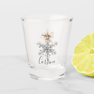 Vaso De Chupito Crem Bow Copo de Nieve Plateado