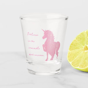 Vaso De Chupito Creo en el unicornio rosa invisible.