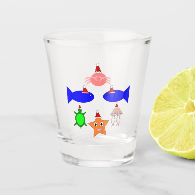 Vaso De Chupito Criaturas marinas de los navidades (Anverso)