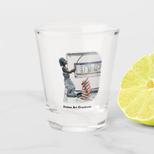 Vaso De Chupito Crimen De Pesca Criminal Fantasía Arte Vidrio Disp