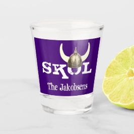 Vaso De Chupito Cristal con disparo de cascos vikingos de skol y c