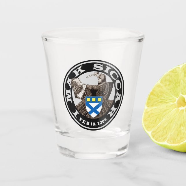 Vaso De Chupito Cristal con disparo en el sangriento acto de Kirkp (Anverso)