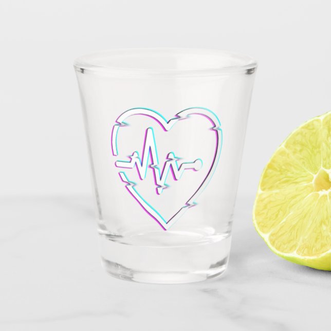 Vaso De Chupito Cristal de control del corazón (Anverso)
