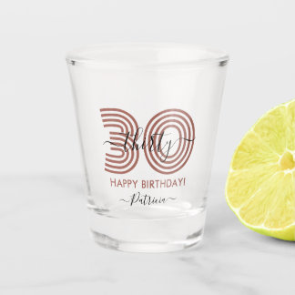 Vaso De Chupito Cristal de disparo de cumpleaños marrón 30