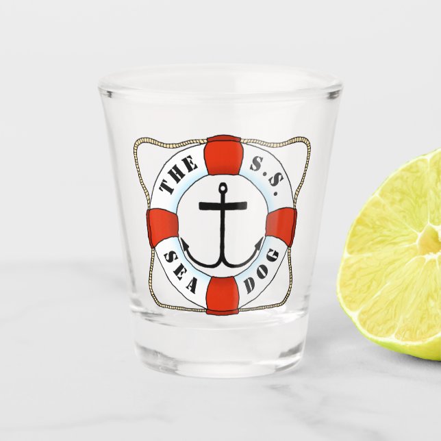 Vaso De Chupito Cristal de disparo de salvavidas (Anverso)
