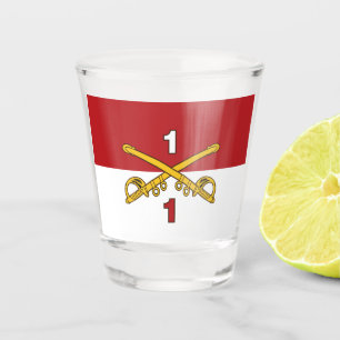 Vaso De Chupito Cristal de disparo del Guidon de la Caballería Roj