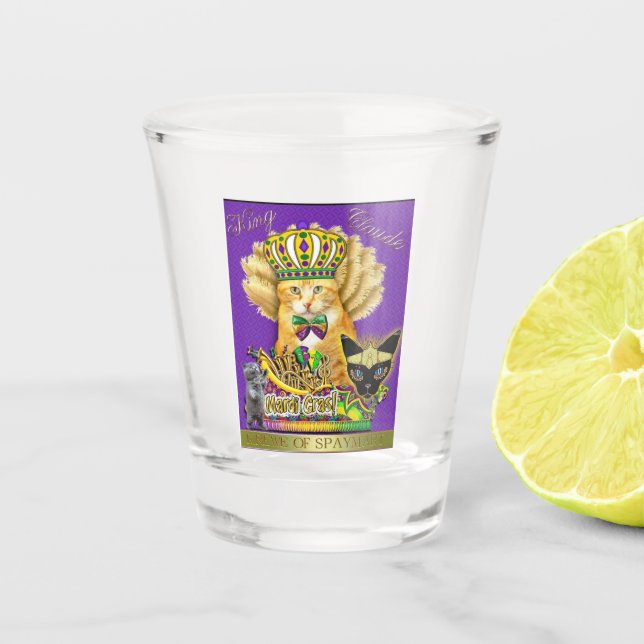 Vaso De Chupito Cristal de disparo del Mardi Gras Claude (Anverso)