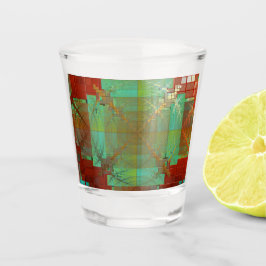 Vaso De Chupito Cristal de fusión cromática rojo y verde