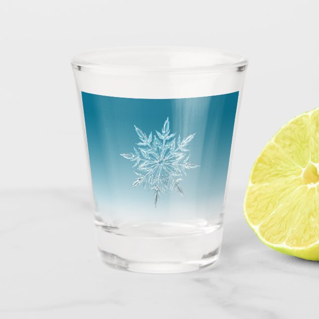 Vaso De Chupito Cristal de hielo azul (Anverso)