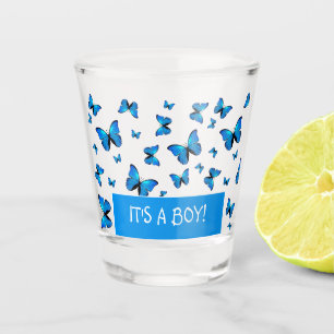 Vaso De Chupito Cristal de las mariposas azules