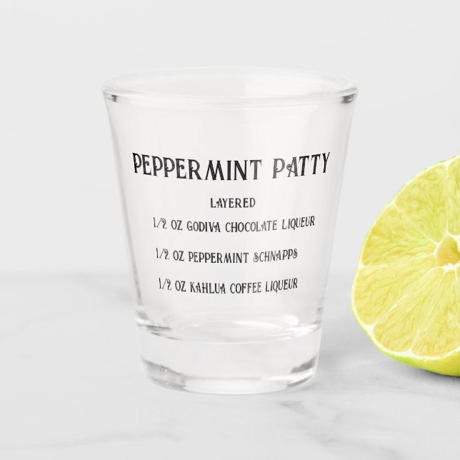 Vaso De Chupito Cristal de novedad de Peppermint Patty (Anverso)