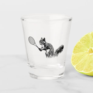 Vaso De Chupito Cristal de tiro de tenis de ardilla