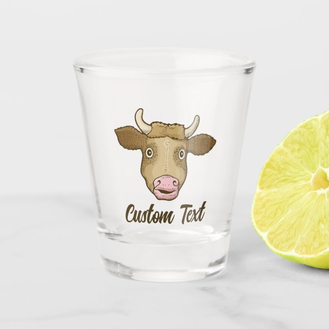 Vaso De Chupito Cristal de vaca sorprendido (Anverso)