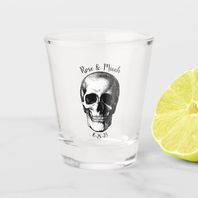Vaso De Chupito Cristal disparado a Boda gótico de Halloween (Anverso)